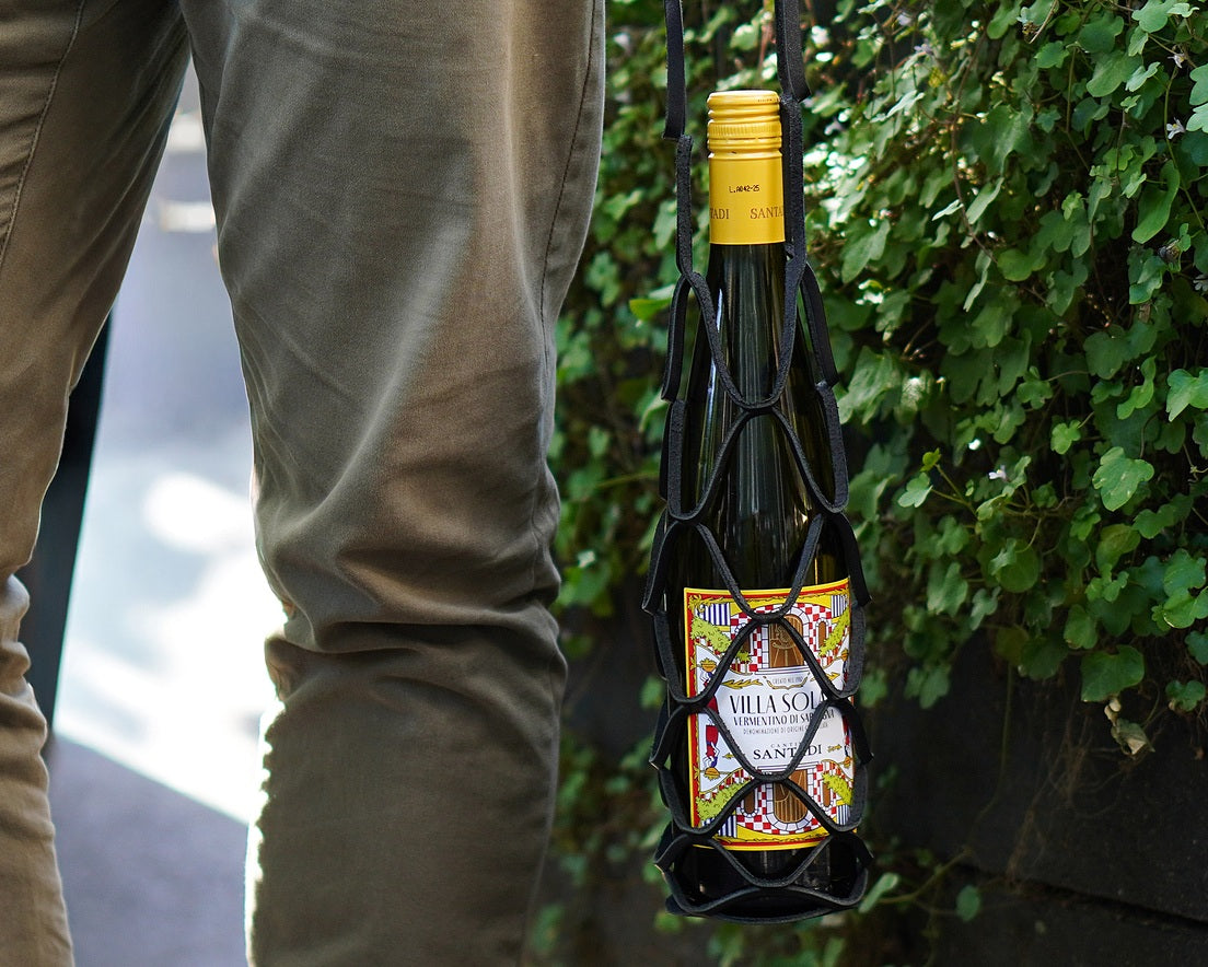 Mark Honore 'Botello' Leather Bottle Bag - Black