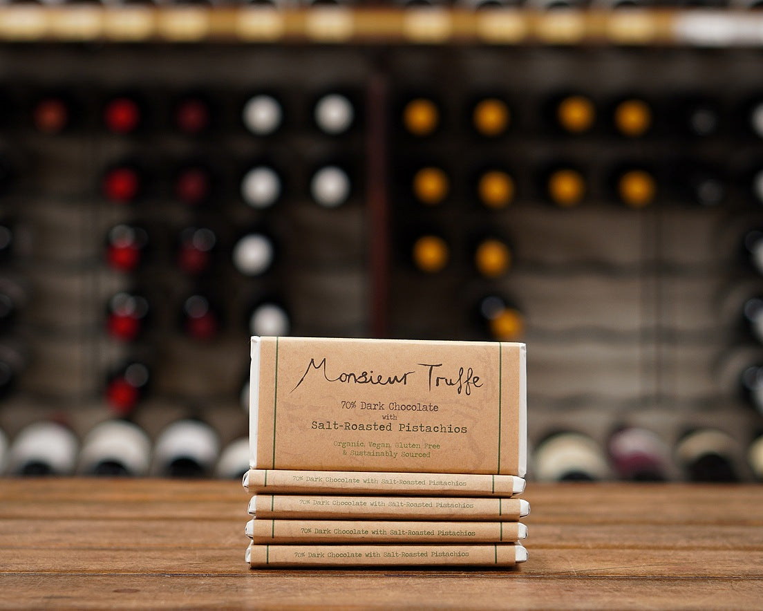 Monsieur Truffe Dark Chocolate Pistachio Bar 90g