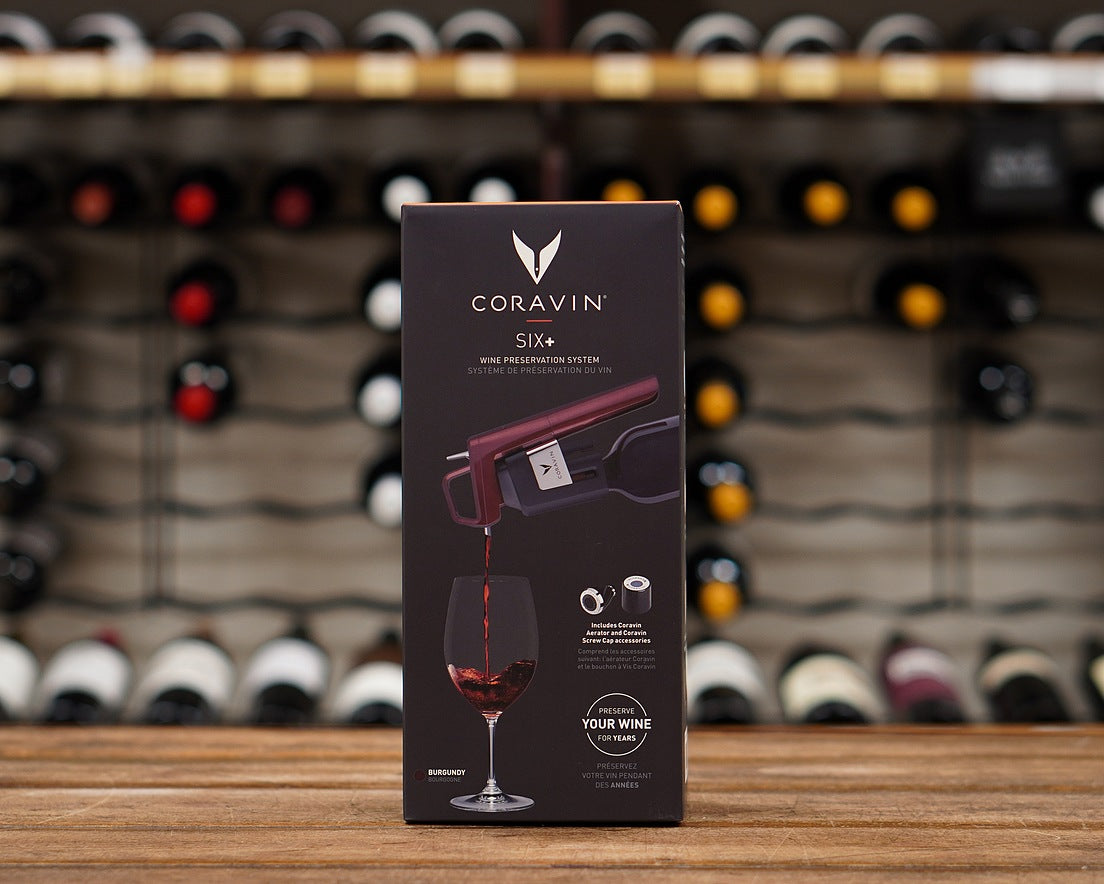 Coravin Timeless 6+ Limited Edition Burgundy. [Includes 3 Pure Capsules, 6 Screw Caps, 1 Aerator & 1 Carry Case.]